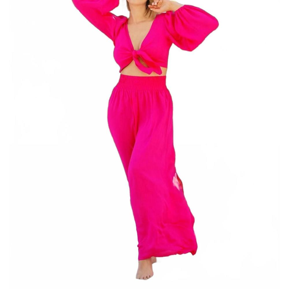 NEW LIA SAHARA palazzo pants in fuchsia